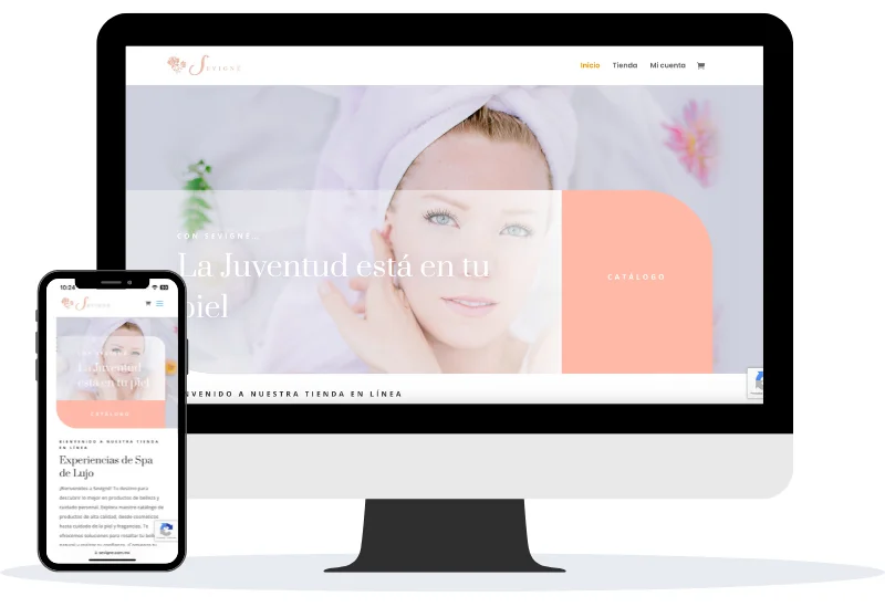 sevigne savigne.com.mx tienda virtual representada en computadora y celular