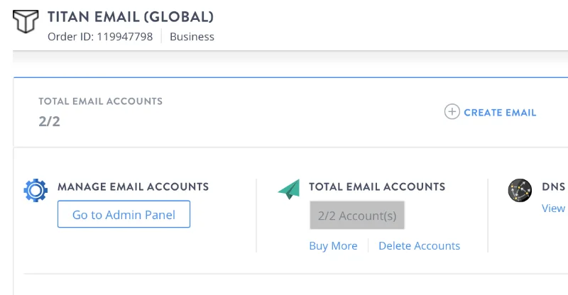 titan-email-administracion Administración de Titan Meli
